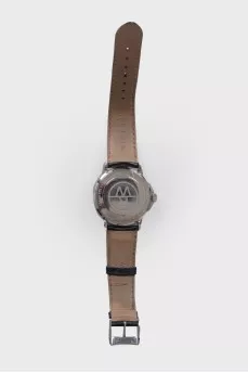 Men's watch with silver hardware