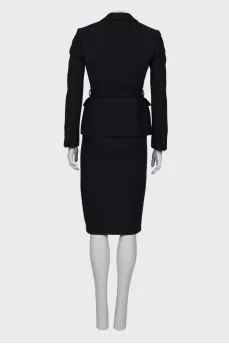 Black suit with straight skirt