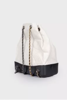 Рюкзак Gabrielle White/Black Aged Quilted Leather