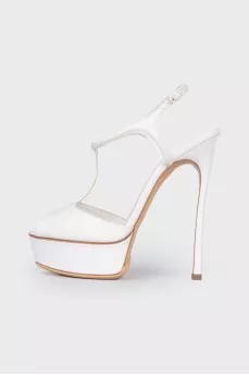 White leather sandals
