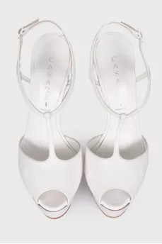 White leather sandals