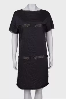 Blue dress with raw edges