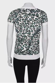 T-shirt with lurex in leopard print