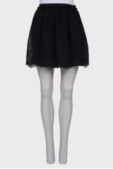 Silk openwork skirt