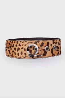 Leopard printed belt