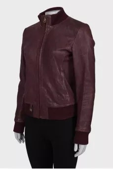 Burgundy leather jacket