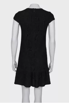 Black lace dress with ruffles