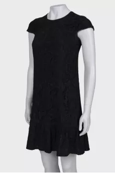 Black lace dress with ruffles