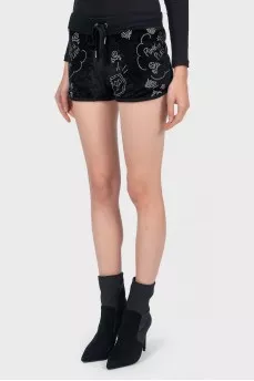 Black plush micro shorts