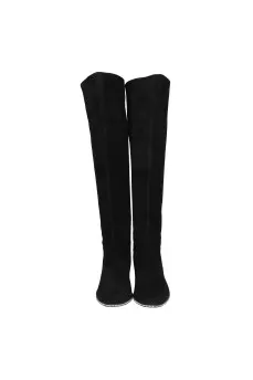 Black boots with rhinestones