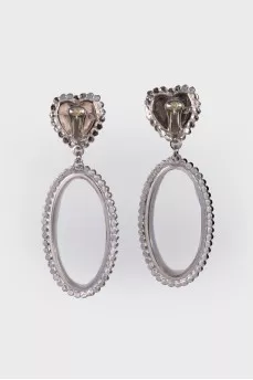 Clip-on earrings with crystal heart