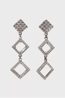 Evening earrings with rhinestones
