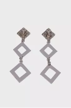 Evening earrings with rhinestones