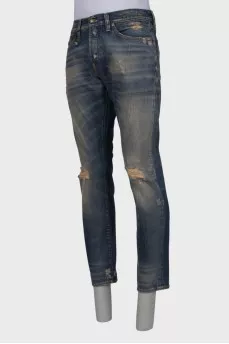 Men's Fulham Blue Rip Jeans with Tag