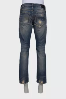 Men's Fulham Blue Rip Jeans with Tag