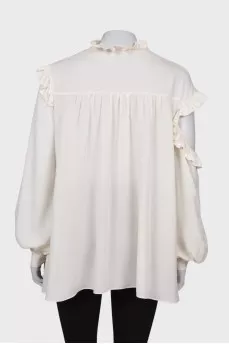 Off-the-shoulder blouse with ruffles