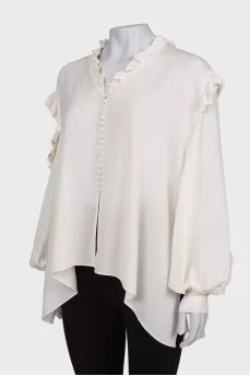 Off-the-shoulder blouse with ruffles