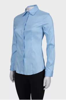 Classic blue press-stud closure shirt