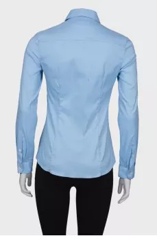 Classic blue press-stud closure shirt