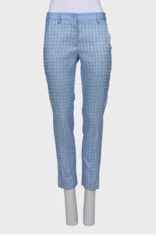 Blue printed trousers