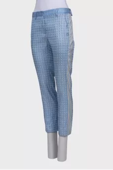 Blue printed trousers