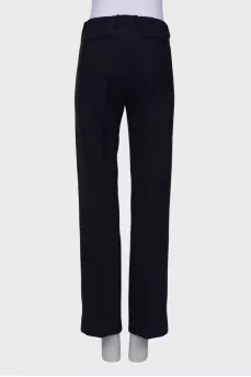 Navy blue trousers with stripes