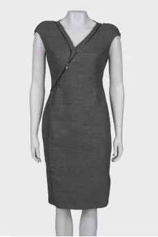 Sheath dress with decorative zipper