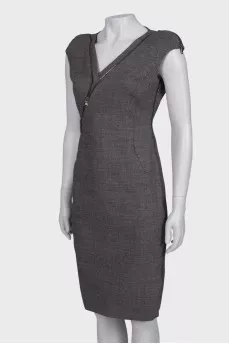 Sheath dress with decorative zipper