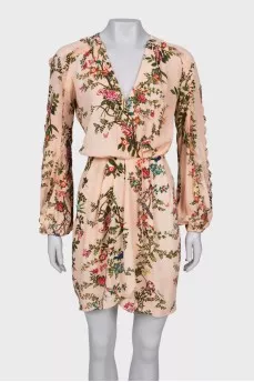 Pink wrap dress with tag