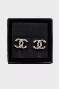 Stud earrings with rhinestones