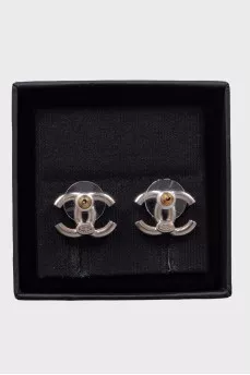 Stud earrings with rhinestones