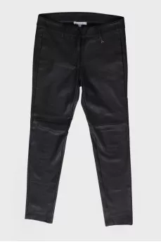Straight fit leather trousers