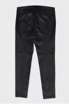 Straight fit leather trousers