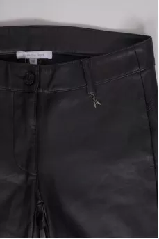 Straight fit leather trousers
