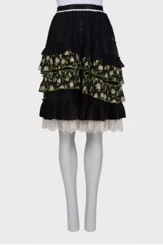 Combined skirt with ruffles