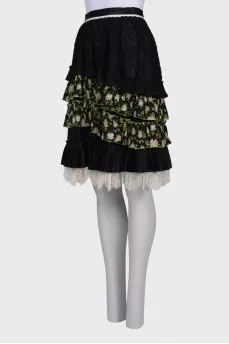 Combined skirt with ruffles