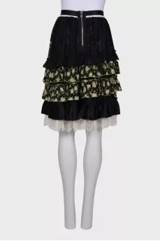 Combined skirt with ruffles