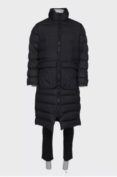 Men's black maxi jacket with tag