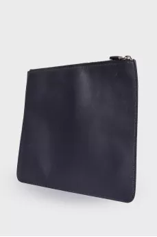 Printed leather clutch