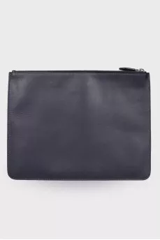 Printed leather clutch
