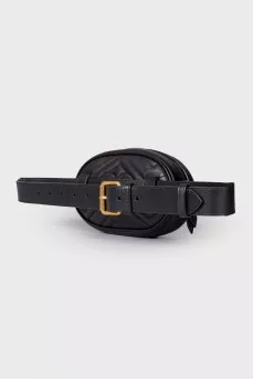 Поясна сумка Black Matelassé Leather GG Marmont