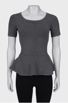 Gray blouse with peplum