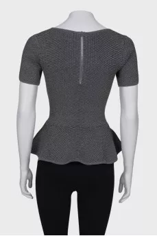 Gray blouse with peplum
