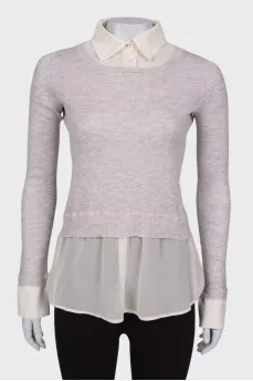 Combined sweater-shirt