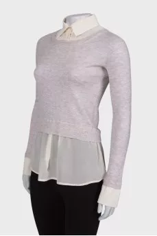 Combined sweater-shirt