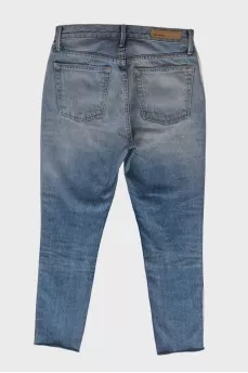 Blue jeans with stripes