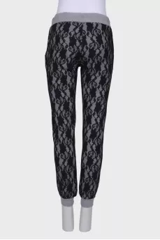 Gray trousers with lace