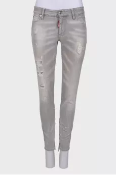Paint print jeans
