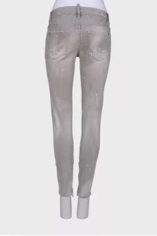 Paint print jeans