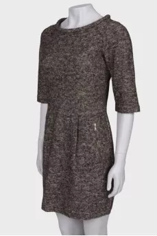 Brown dress with 3/4 sleeves